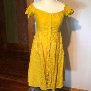 Off shoulder yellow dress